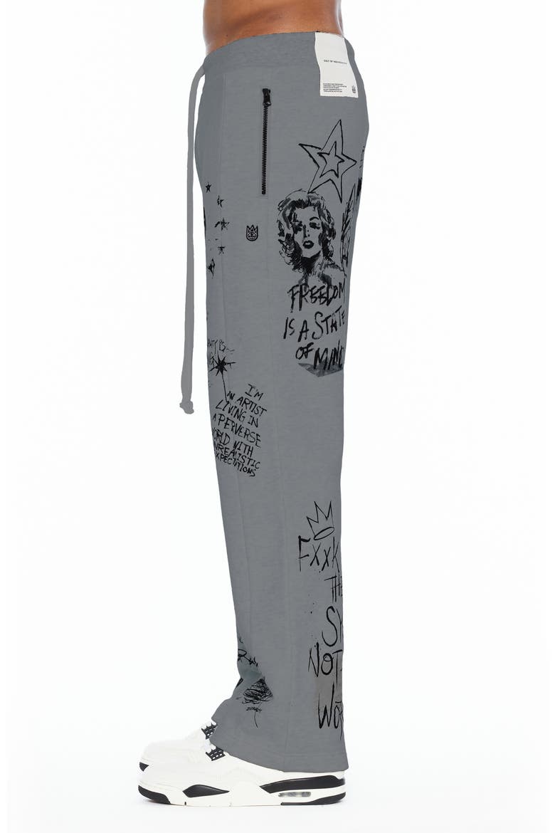 Graphic French Terry Sweatpants, Alternate, color, HEATHER GREY