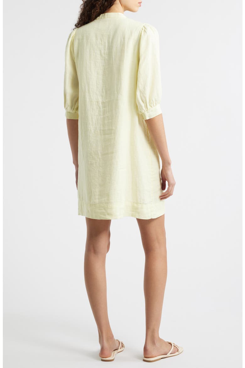 Mialeigh Limoncello Linen Popover Dress, Alternate, color, LIMONCELLO X RESORT WHITE