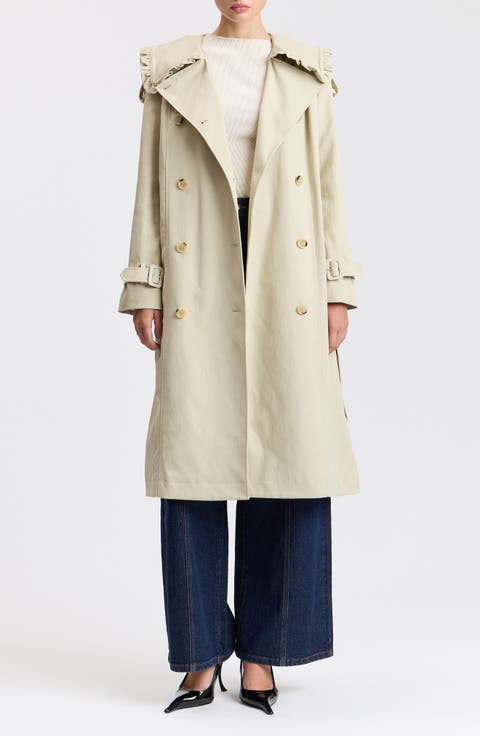 Ruffle Trim Victorian Trench Coat