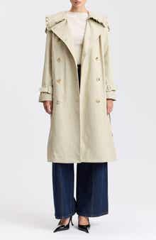 Ruffle Trim Victorian Trench Coat