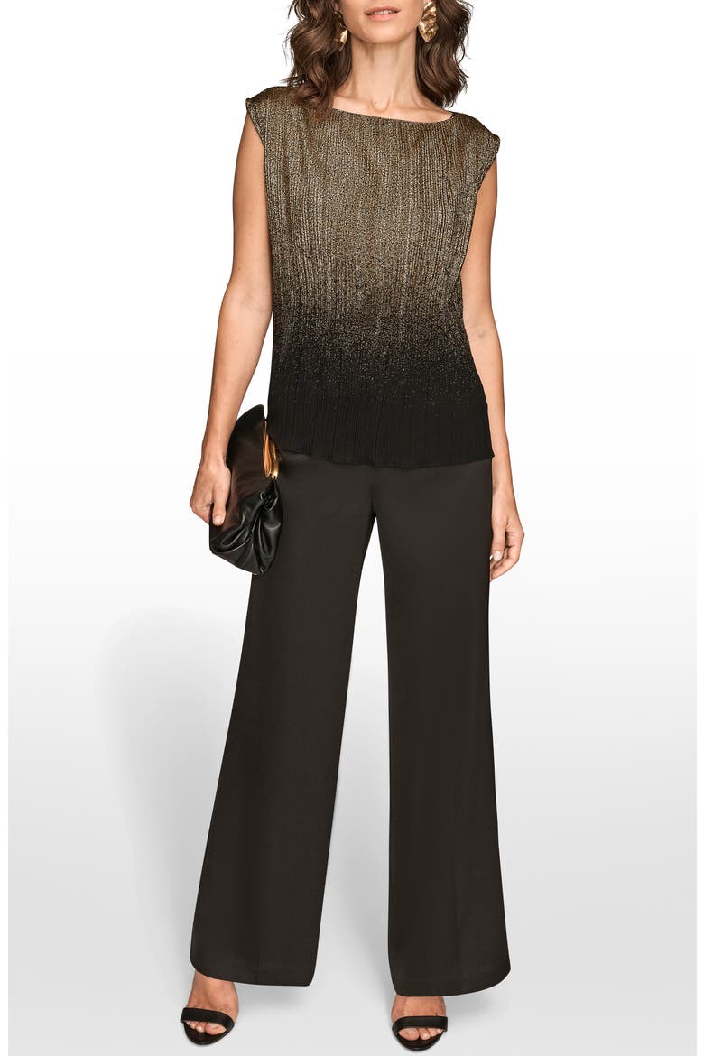 Metallic Ombré Sleeveless Top, Alternate, color, BLACK/ GOLD