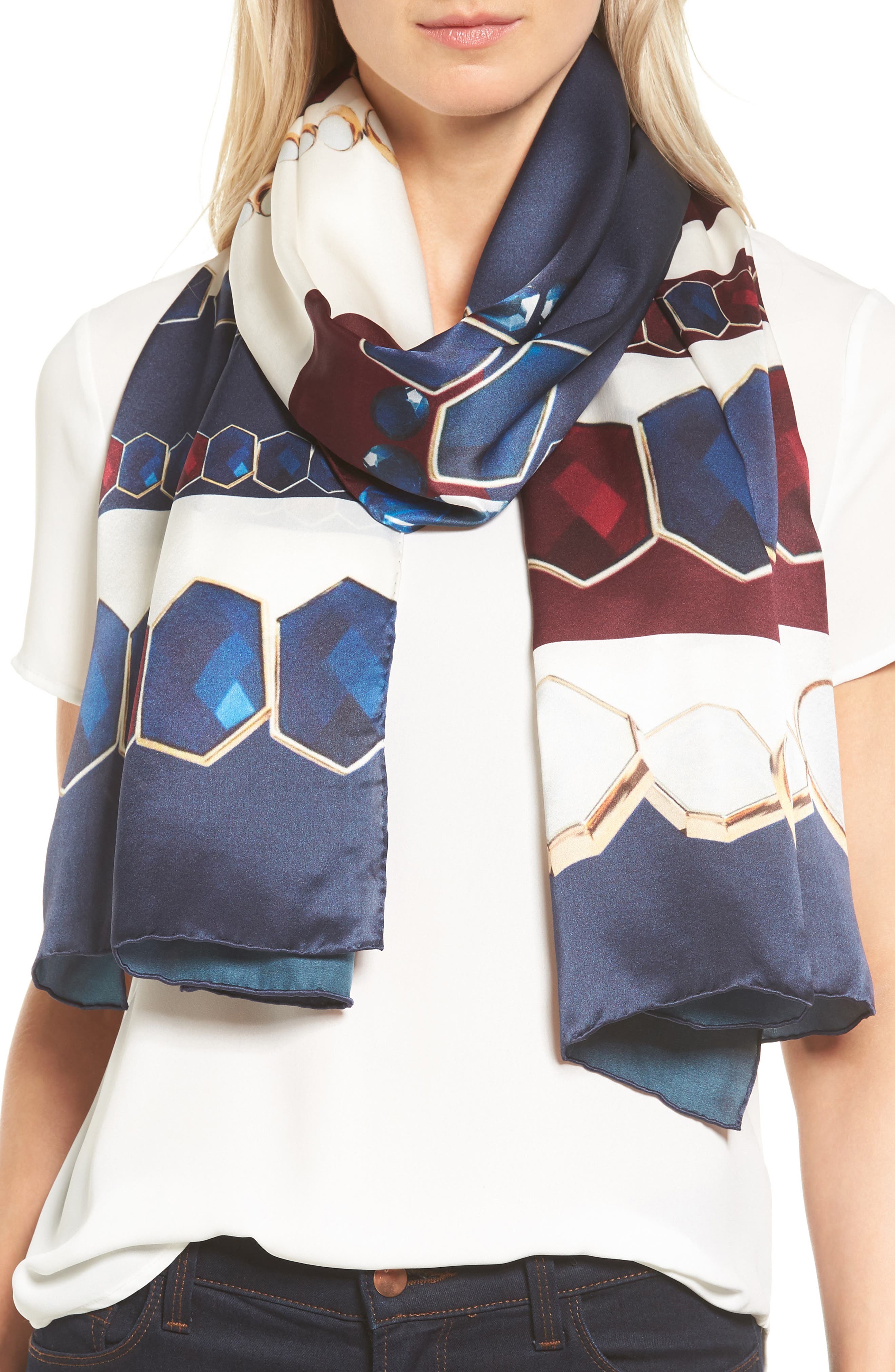 Ted Baker London Rowing Stripe Silk Scarf (Women) | Nordstrom