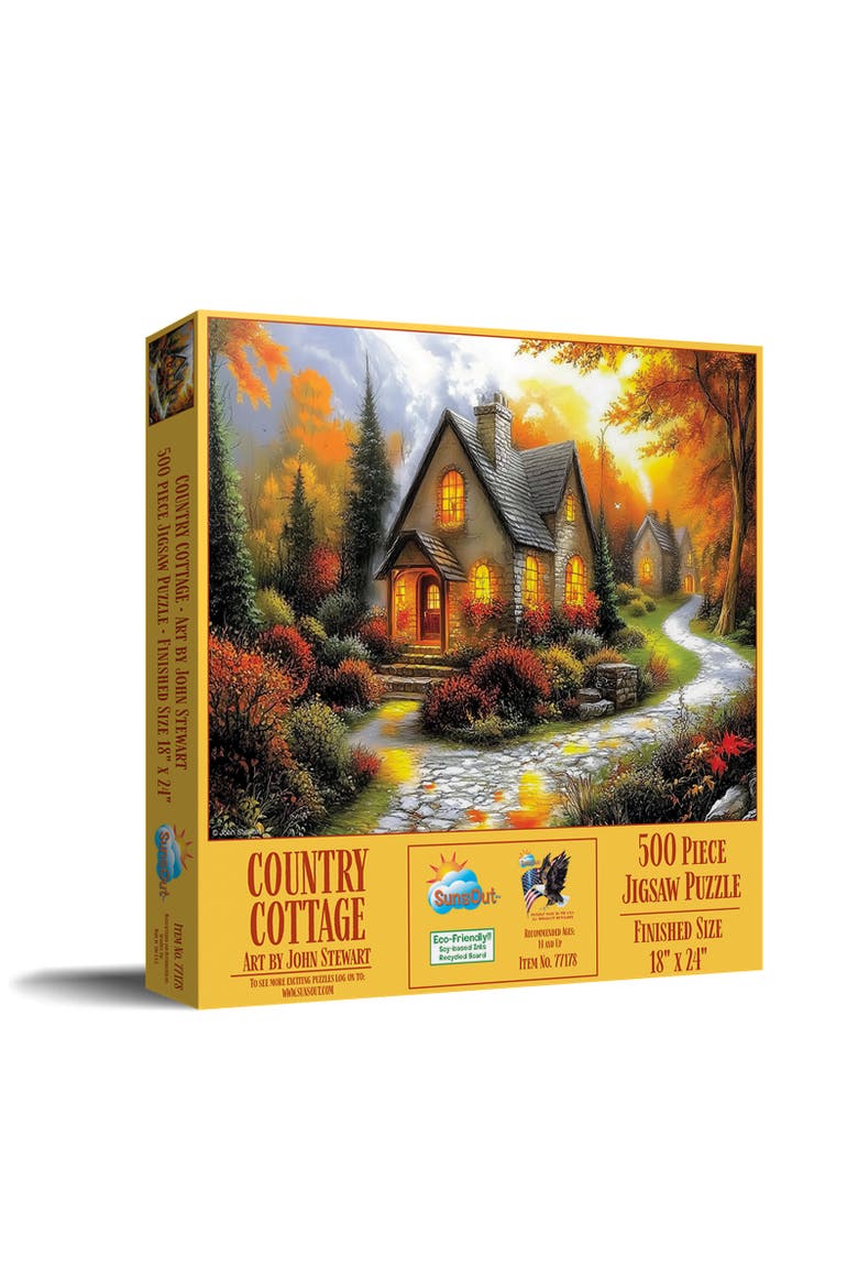 Country Cottage 500 piece Jigsaw Puzzle for Adults, Main, color, Multicolor