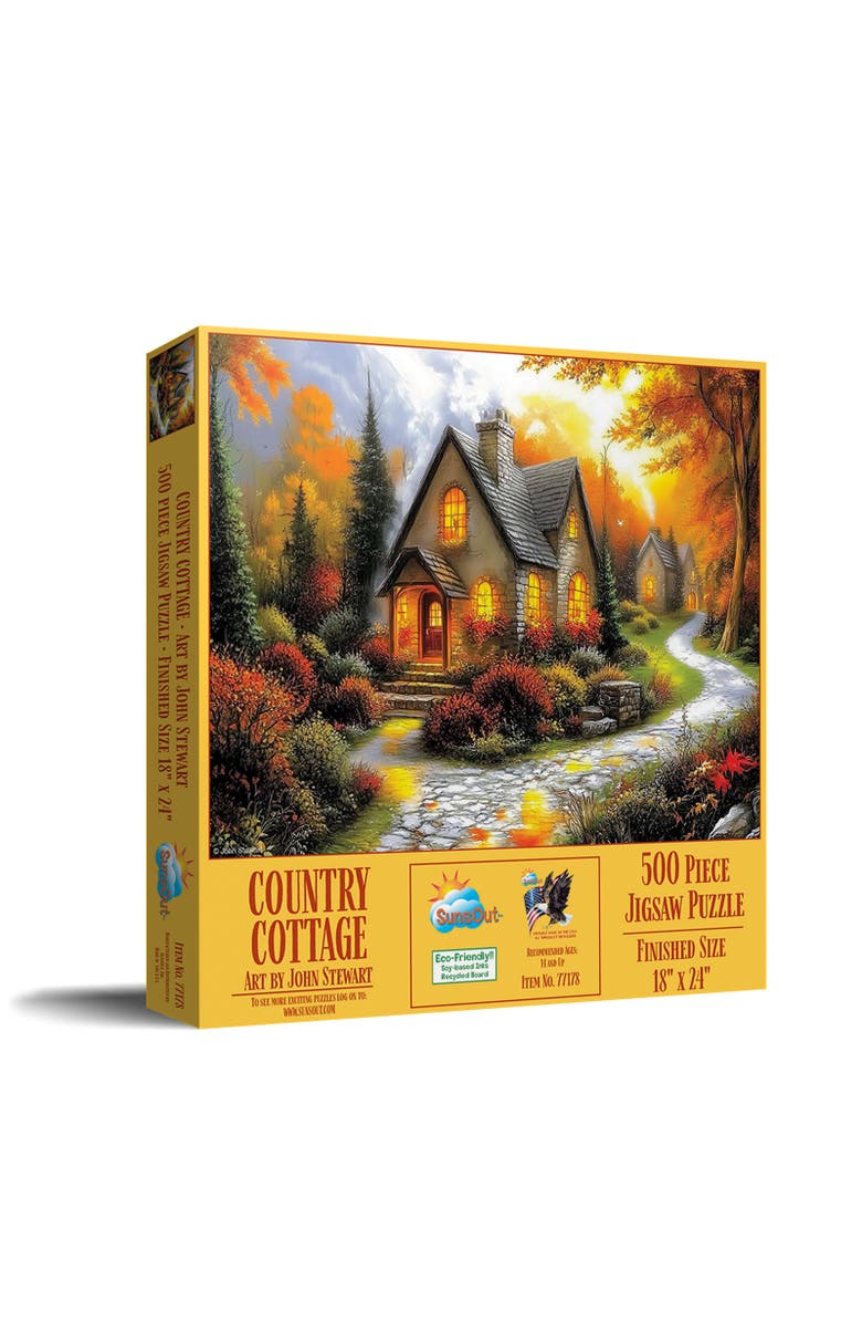 Sunsout Country Cottage 500 piece Jigsaw Puzzle for Adults, Main, color, Multicolor