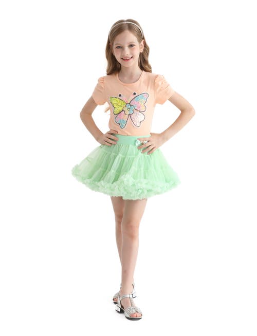 Mimi Tutu Butterfly-appliqué T-shirt In Peach