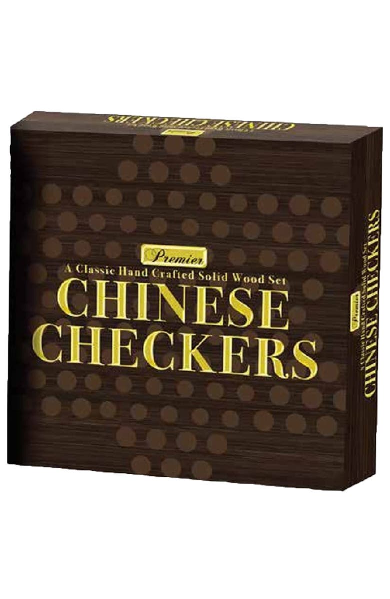 Intex Entertainment Chinese Checkers Wood Board Game, Ages 6+, Alternate, color, Multicolored