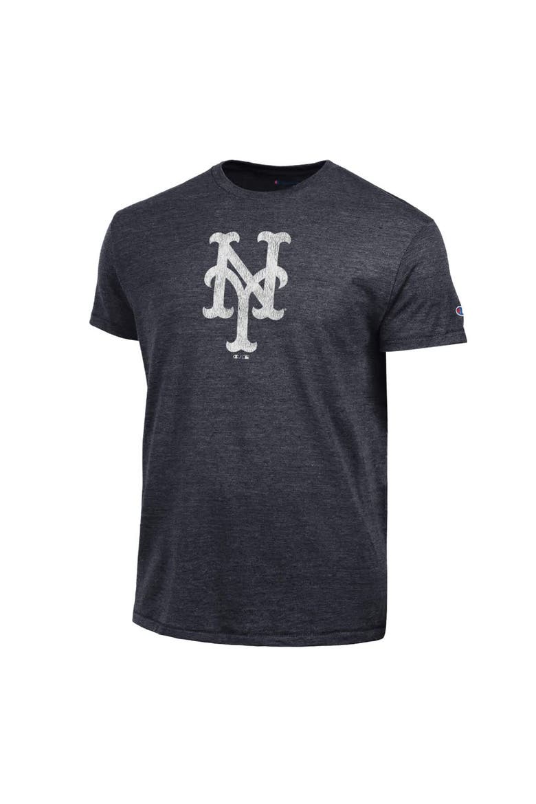 Men's Champion  Black New York Mets Tri-Blend T-Shirt, Alternate, color, Black