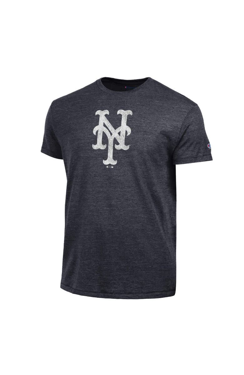 Champion Men's Champion  Black New York Mets Tri-Blend T-Shirt, Alternate, color, Black