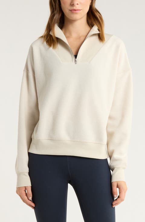 Cozy Bouclé Quarter Zip Sweatshirt