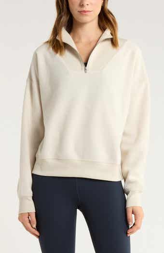 Zella Cozy Bouclé Quarter Zip Sweatshirt