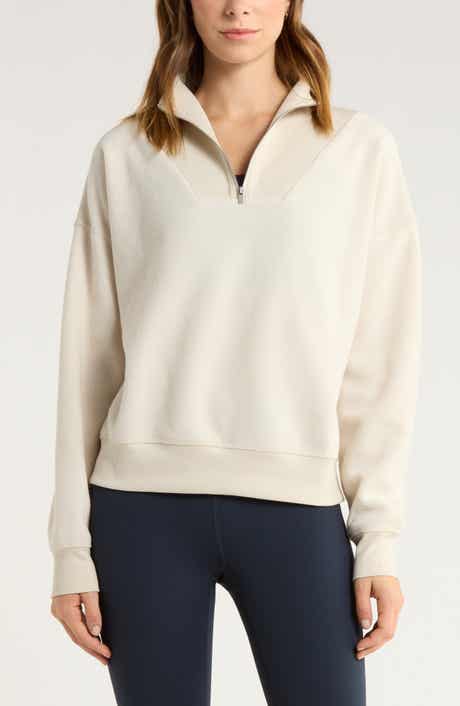 Zella Cozy Bouclé Quarter Zip Sweatshirt
