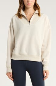 Zella Cozy Bouclé Quarter Zip Sweatshirt
