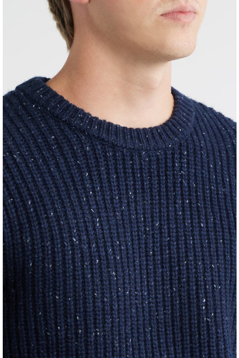 Donegal Tweed Wool Blend Crewneck Sweater, Alternate, color, NAVY