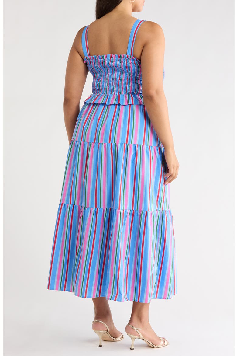 Jaimie Stripe Smocked Sleeveless Maxi Dress, Alternate, color, PINK-BLUE-GRN