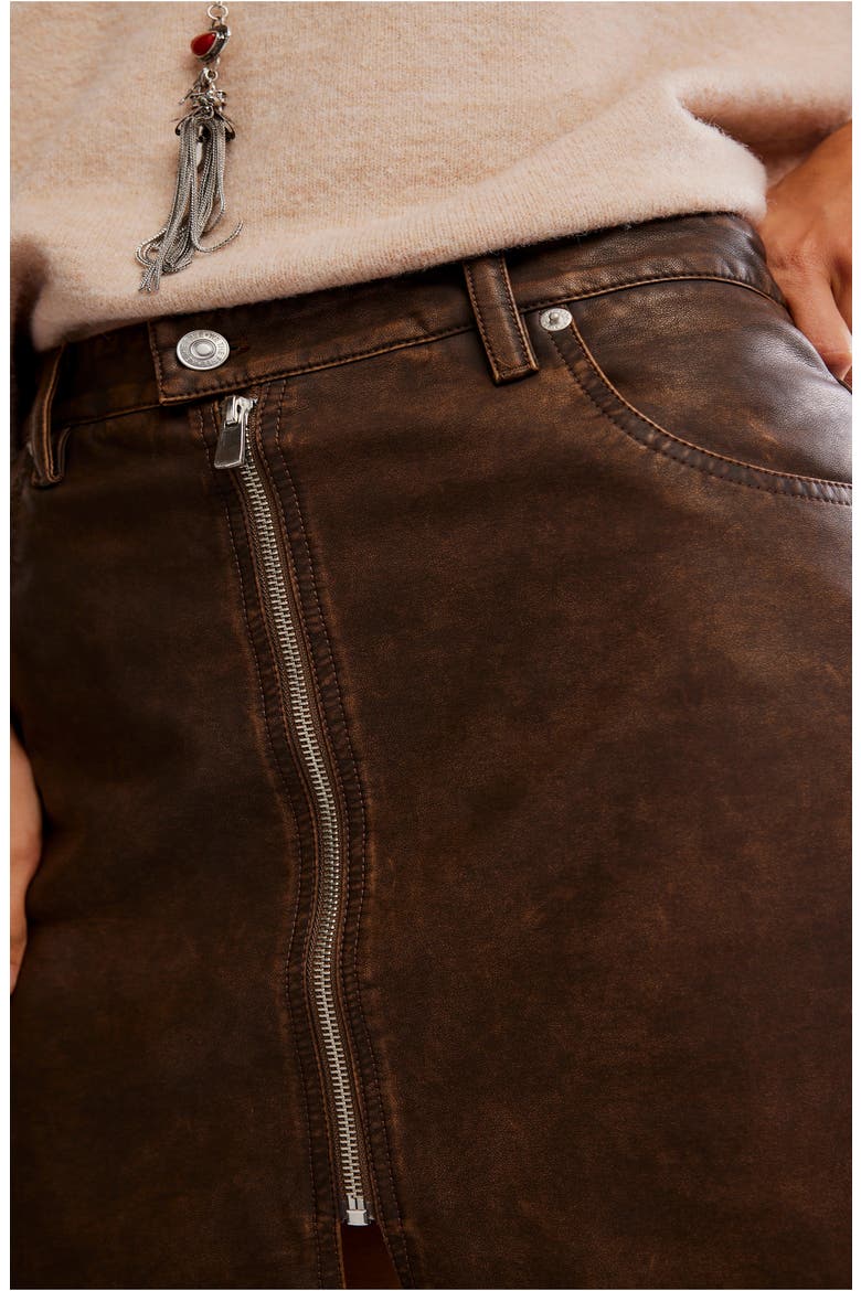 Sycamore Faux Leather Skrt, Alternate, color, RUSTY