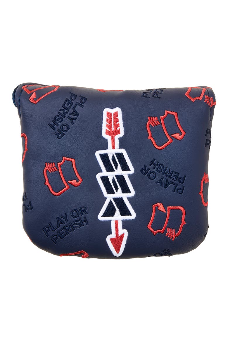 Classic SSC Leather Mallet Putter Cover, Main, color, NAVY