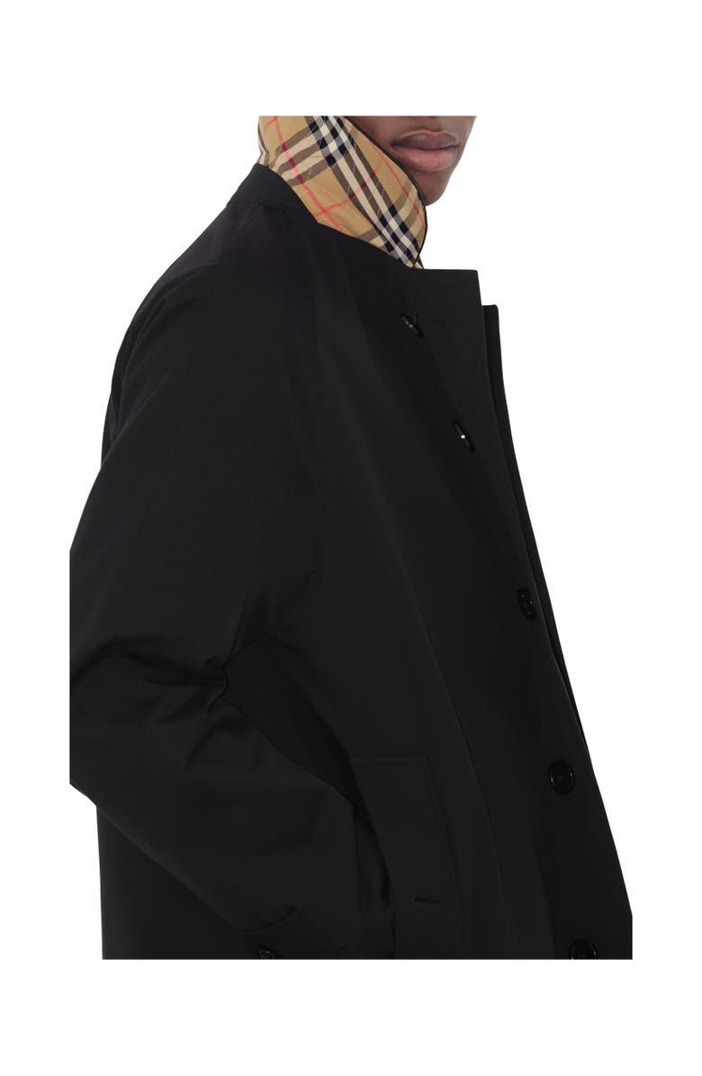 Burberry Short Camden Heritage Car Coat, Alternate, color, Black