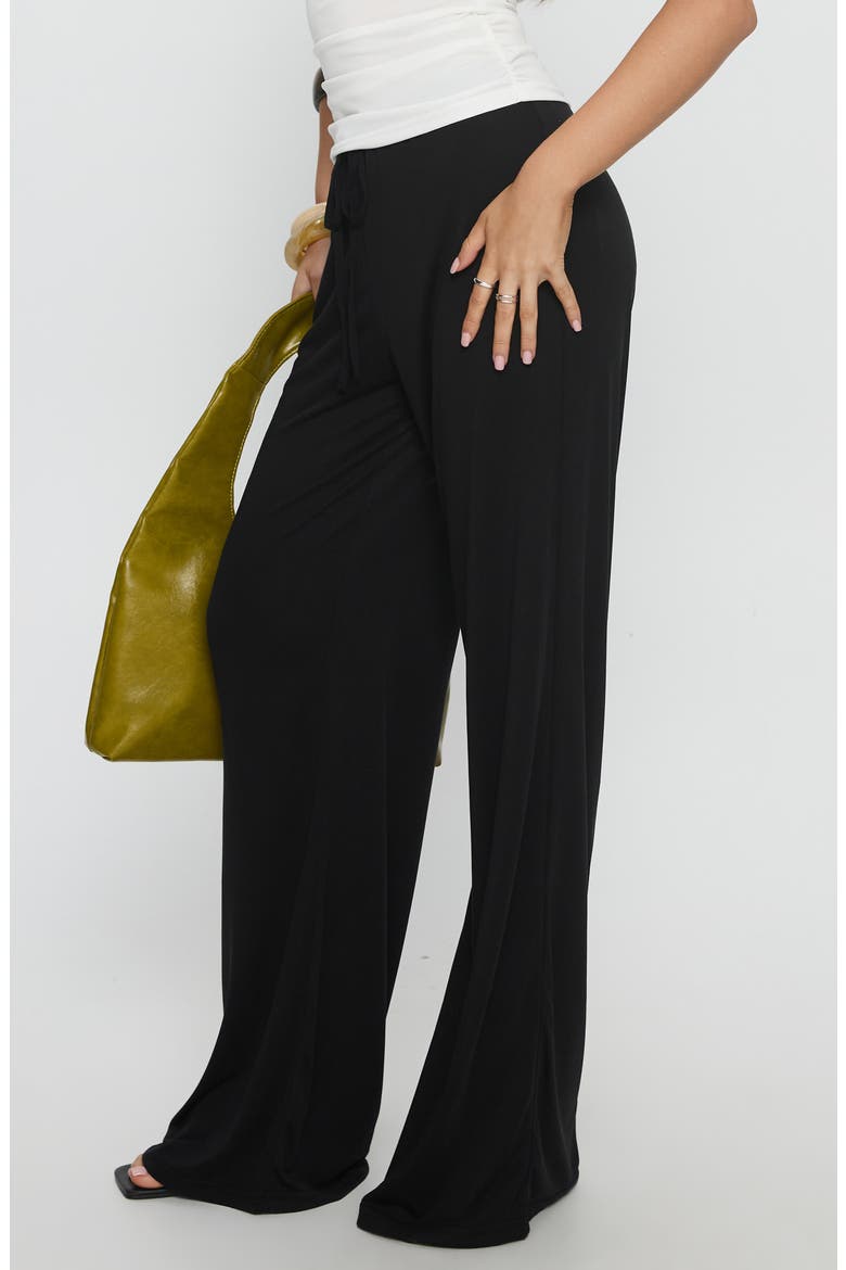 Gavrielle Jersey Drawstring Wide Leg Pants, Alternate, color, BLACK