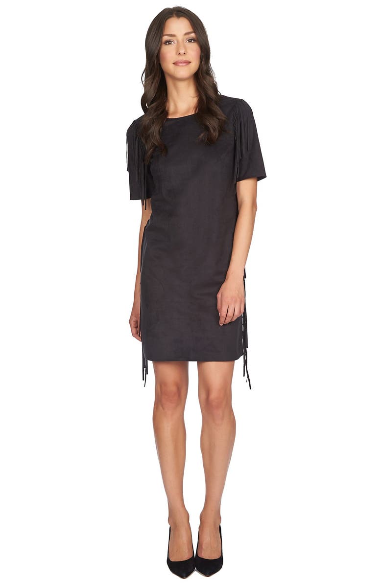 1.STATE Faux Suede Shift Dress, Main, color,