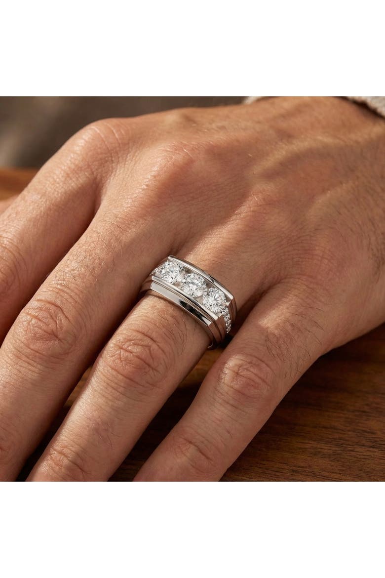 Men's 2Ct Diamond Accented Wedding Anniversary Ring 14k Gold Lab Grown FG/VS, Alternate, color, 14k White Gold