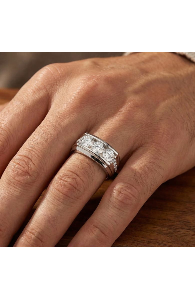 Bliss Diamond Men's 2Ct Diamond Accented Wedding Anniversary Ring 14k Gold Lab Grown FG/VS, Alternate, color, 14K White Gold