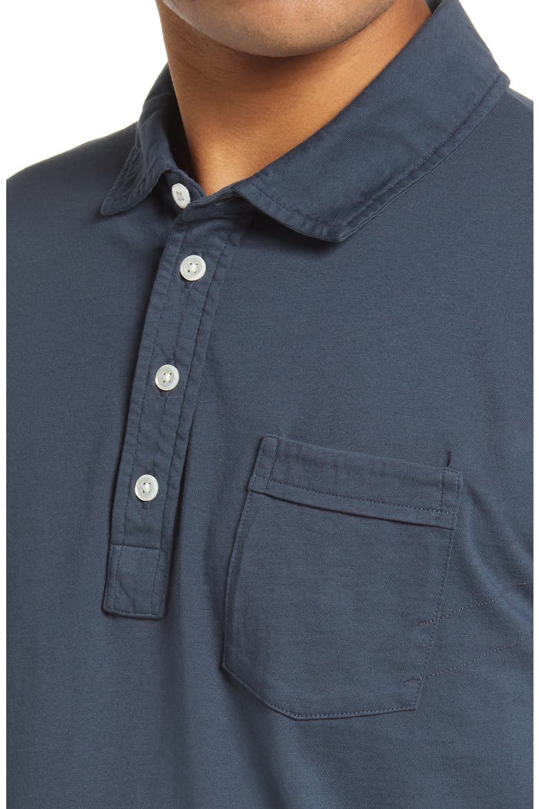 Pensacola Long Sleeve Organic Cotton Pocket Polo, Alternate, color, NAVY