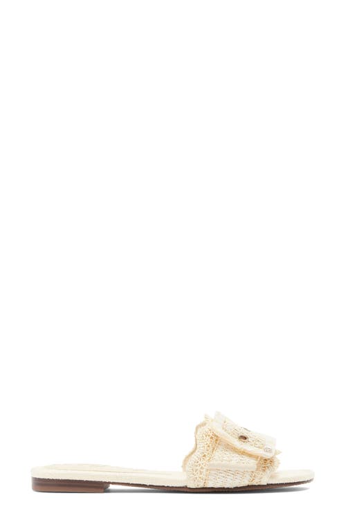 Sam Edelman Bambi Raffia Buckle Slide Sandal In Linen