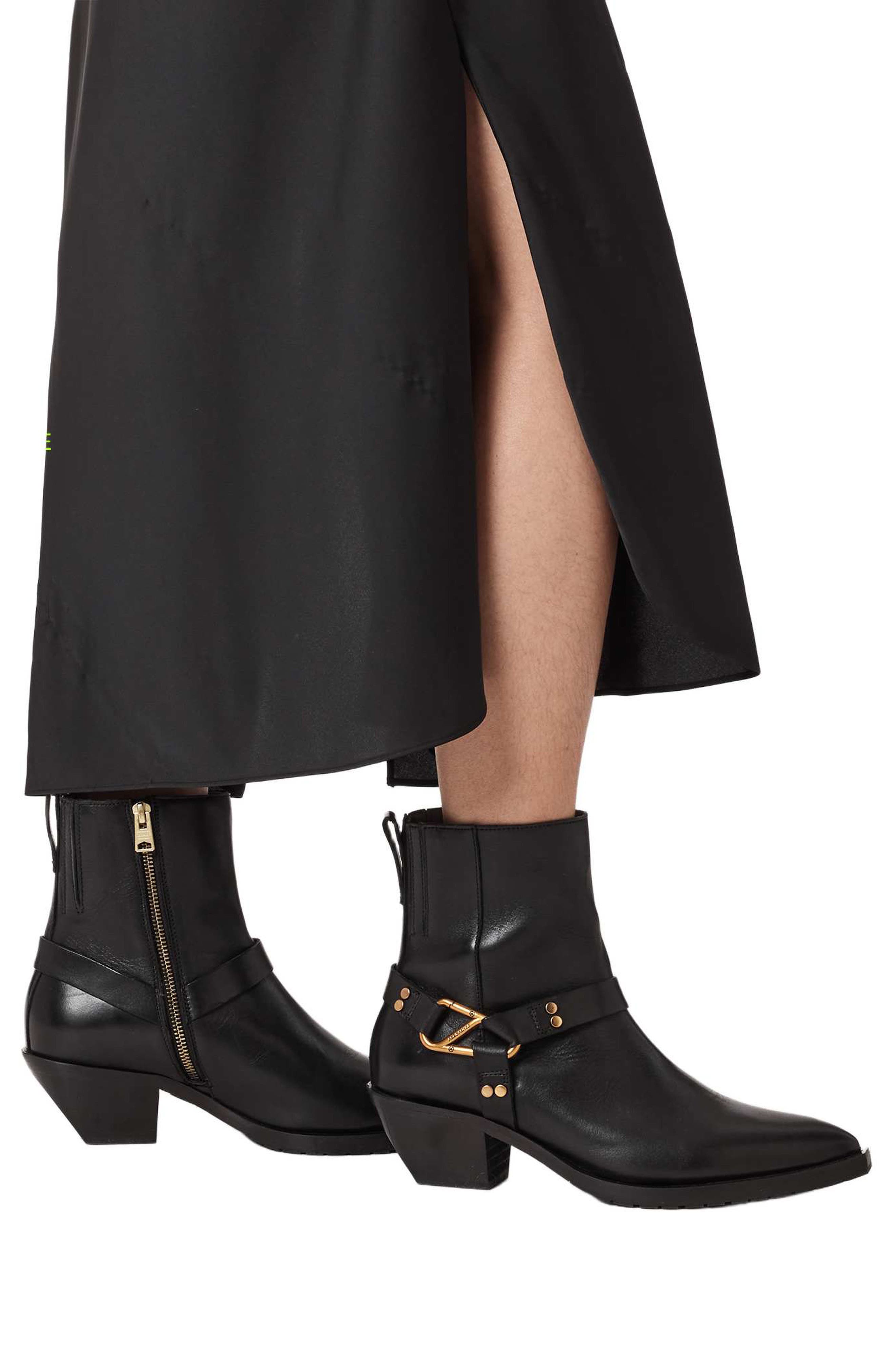 AllSaints Fox Moto Bootie, Alternate, color, Black