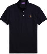 【送料&関税込】Polo Ralph Lauren Logo Embroidered Rib Trim Polo Ralph Lauren Logo Embroidered T-shirt | Blue | FARFETCH
