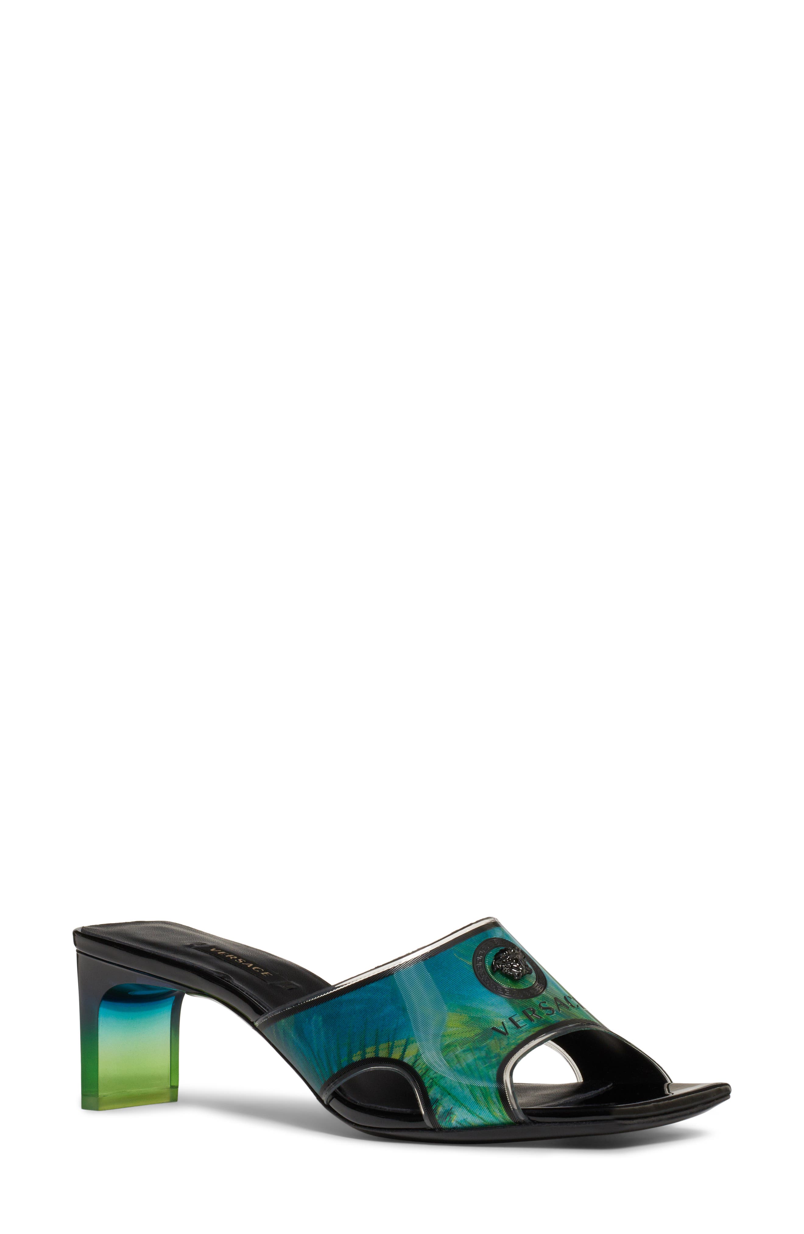 Versace Jungle Vynil Slide Sandal, Main, color, 