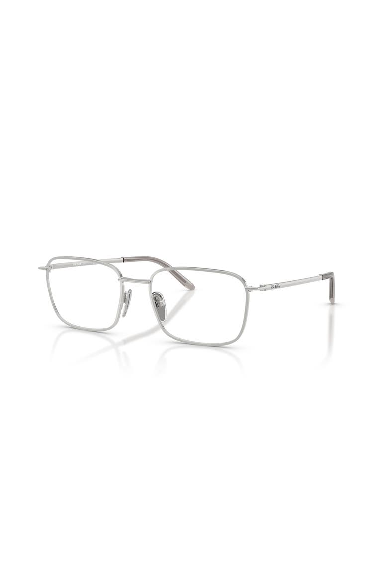 55mm Rectangle optical glasses, Main, color, Silver