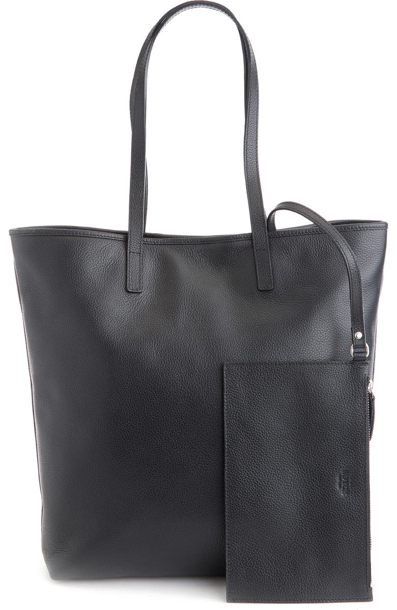 ROYCE New York Personalized Tall Tote & Wristlet, Main, color, Black- Deboss