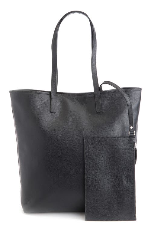 ROYCE New York Personalized Tall Tote & Wristlet in Black- Deboss 