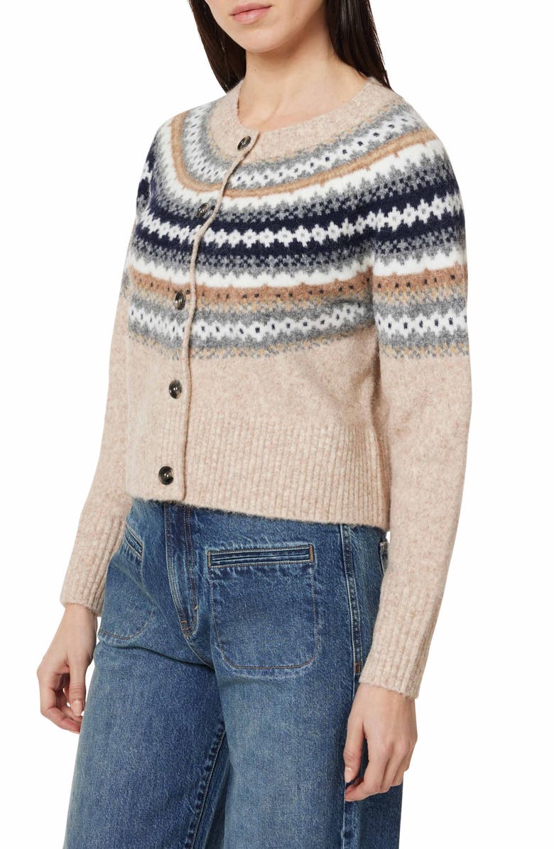 Habitual Fair Isle Cardigan, Alternate, color, Brown