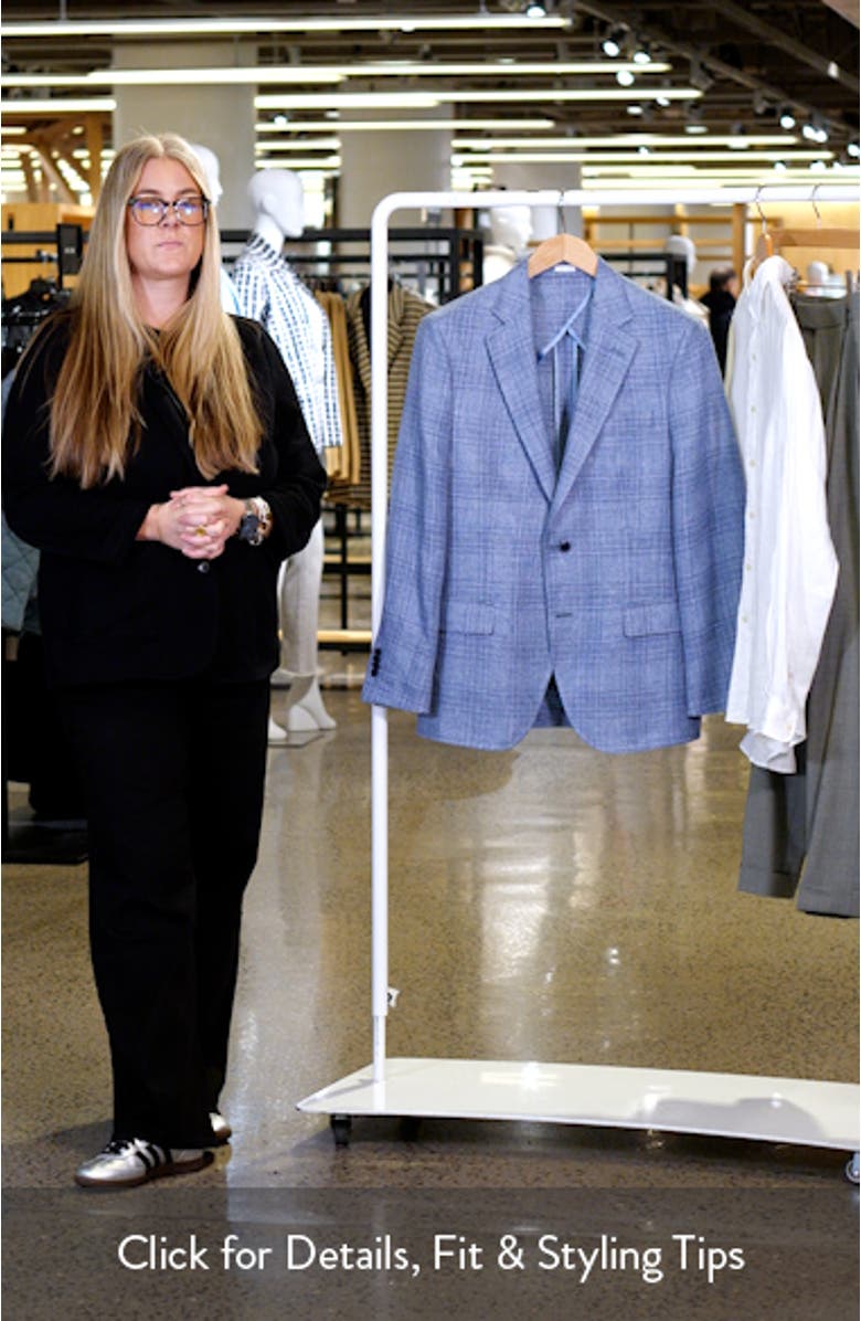 Hyperlight Soft Plaid Linen, Wool & Silk Sport Coat, sales video thumbnail