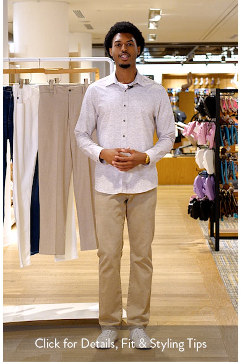 Trim Fit Mélange Performance Button-Up Shirt video