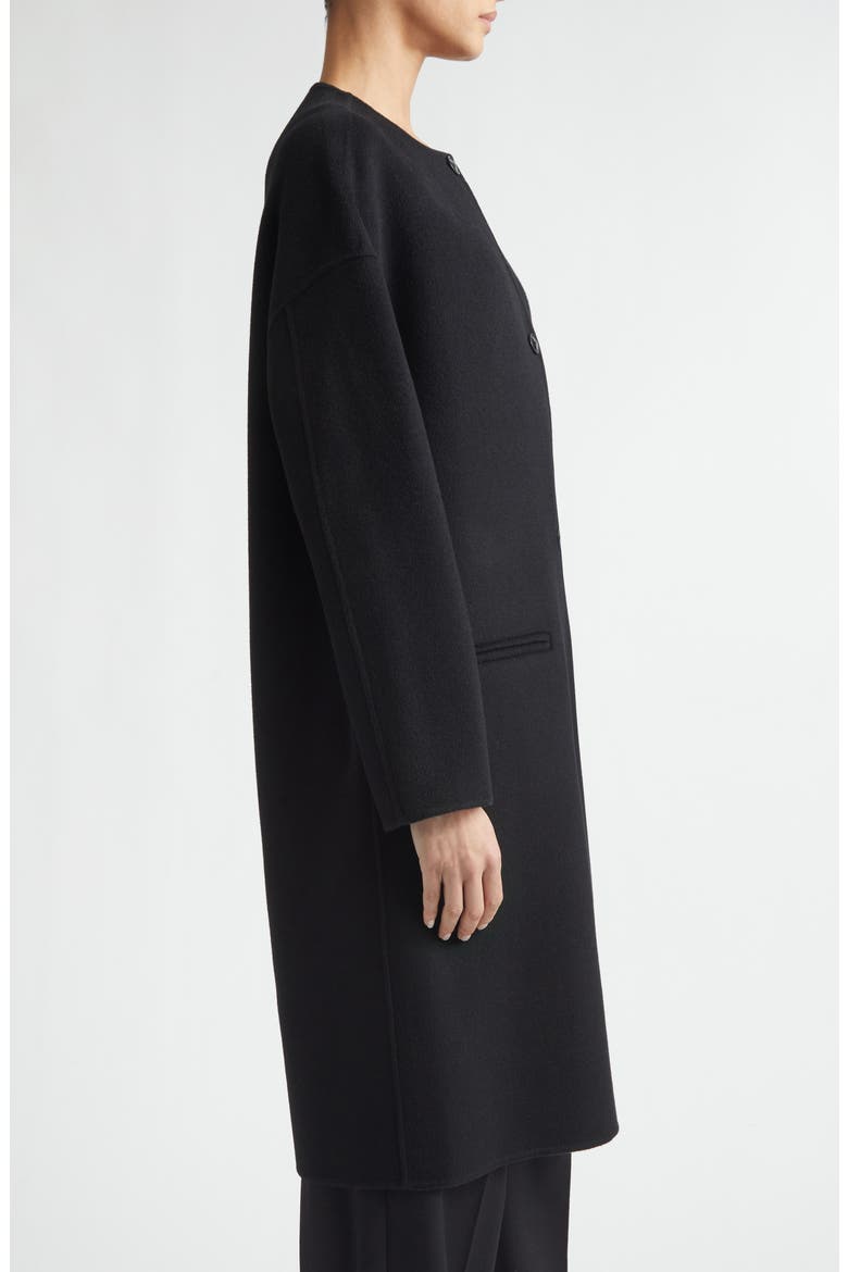 Kerry Oval Shaped Wool & Cashmere Coat, Alternate, color, BLACK
