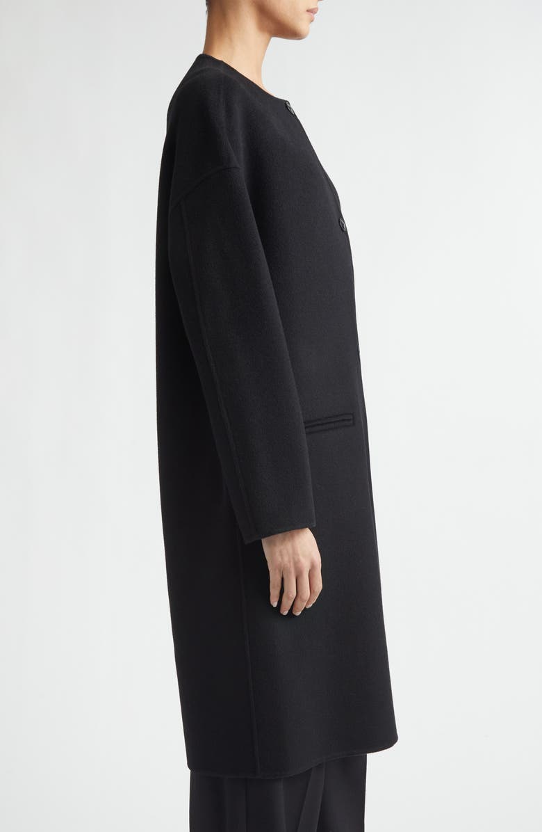 LOULOU DE SAISON Kerry Oval Shaped Wool & Cashmere Coat, Alternate, color, Black