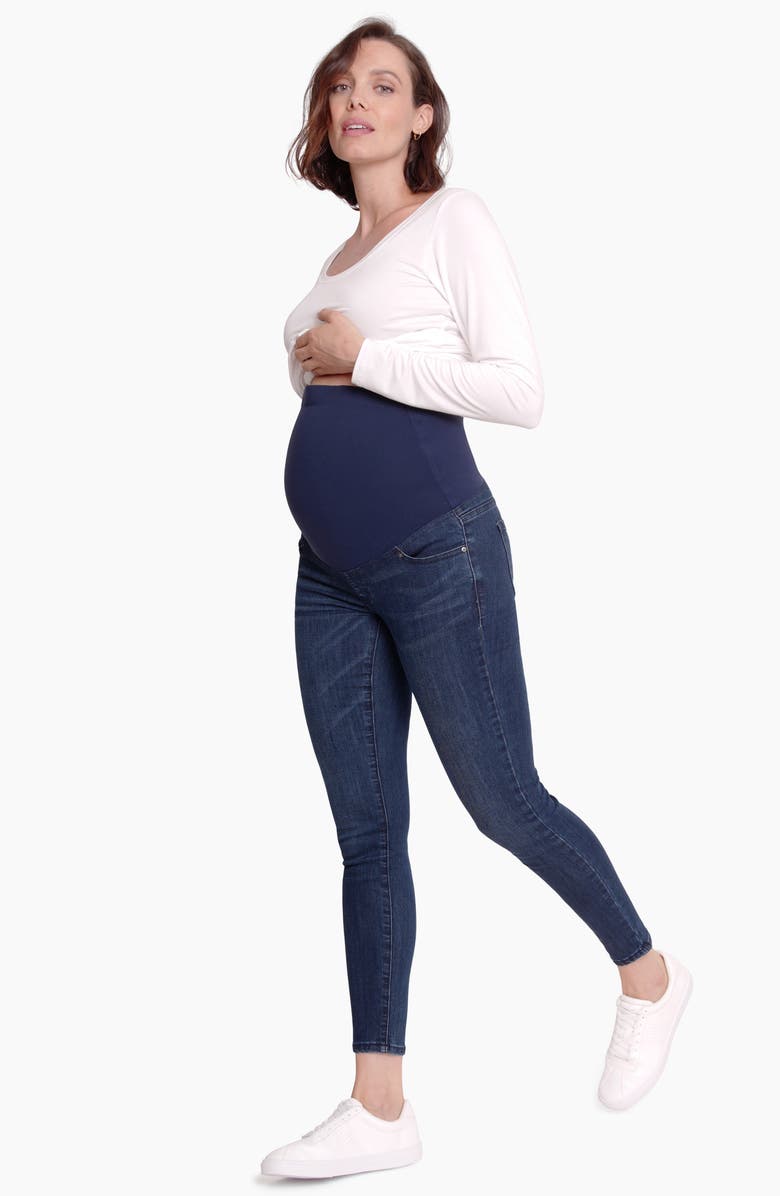 Ingrid & Isabel<sup>®</sup> Crossover Panel Maternity Skinny Jeans, Alternate, color,