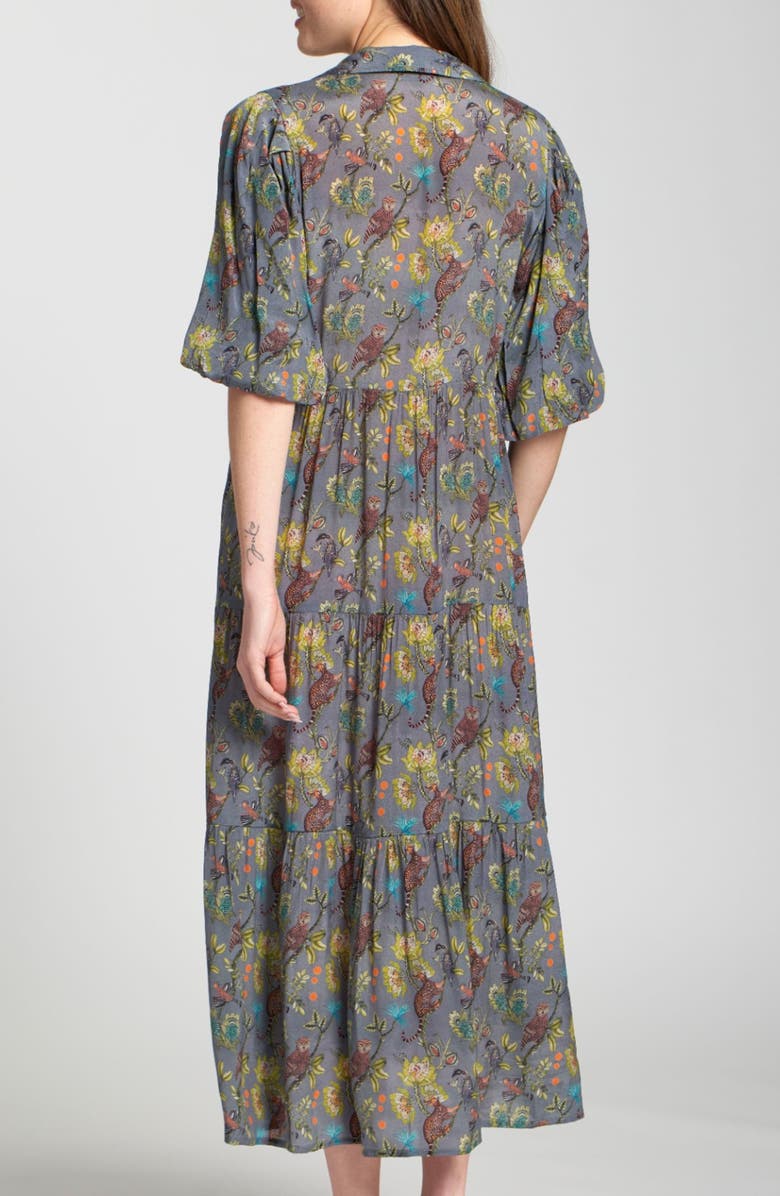 APNY Puff Sleeve Tiered Shirtdress, Alternate, color, Grey Multi