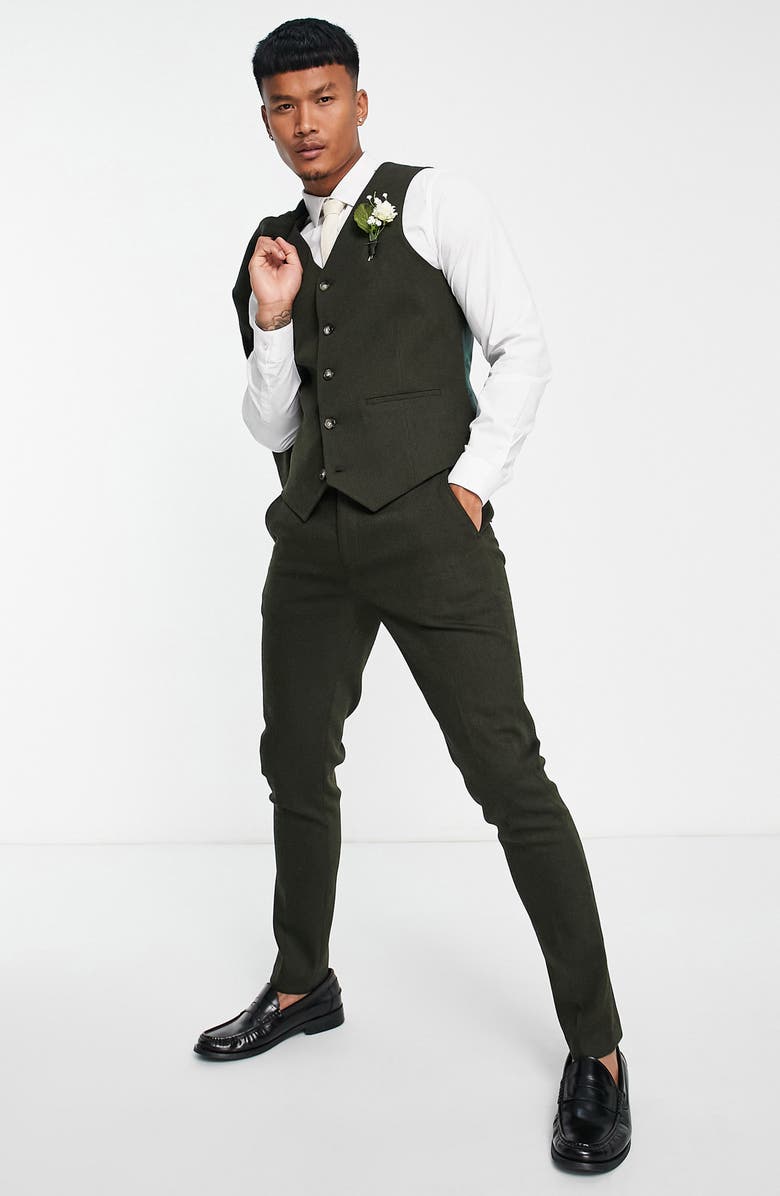 ASOS DESIGN Skinny Suit Waistcoat, Alternate, color,