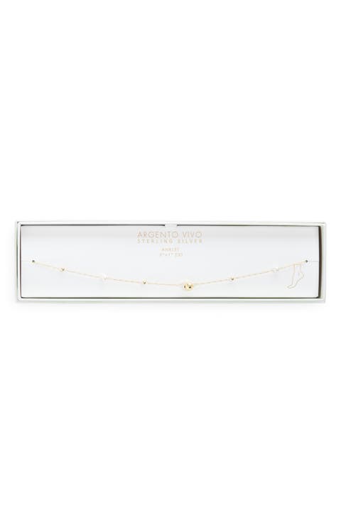 Faux Pearl Ball Cluster Anklet