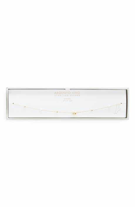 ARGENTO VIVO Faux Pearl Ball Cluster Anklet