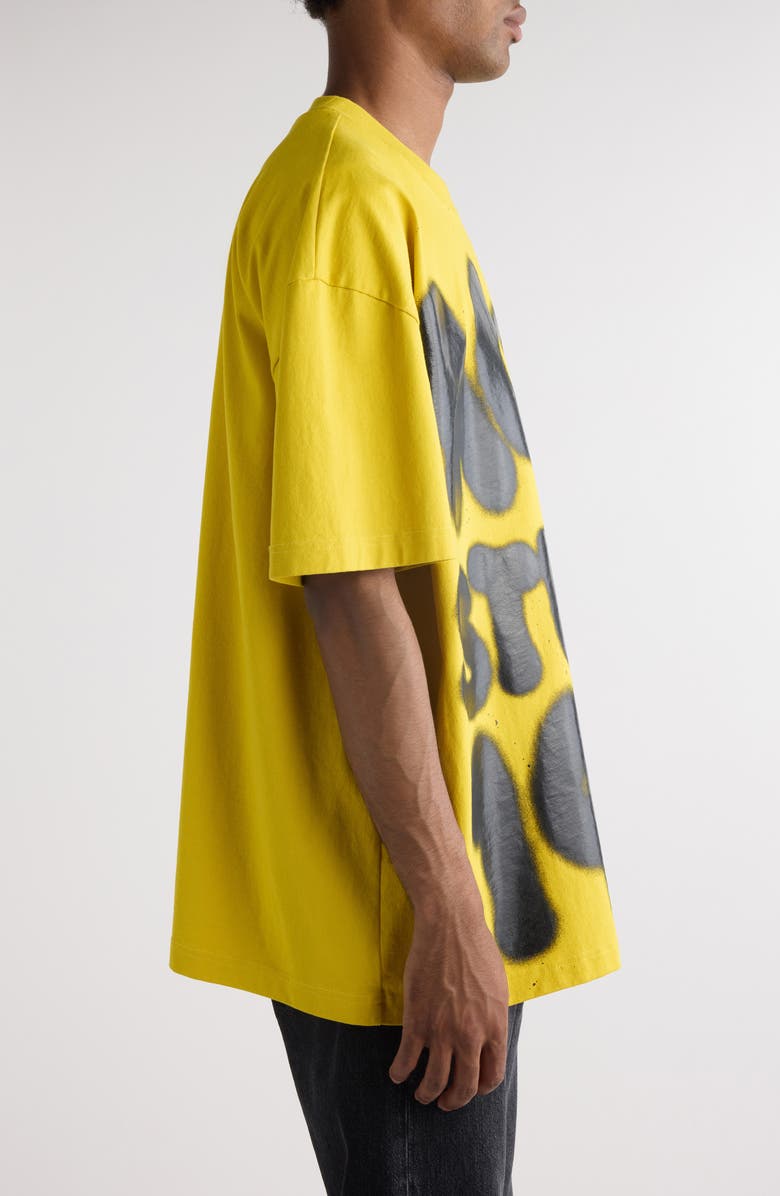 Acne Studios Oversize Logo Graphic T-Shirt, Alternate, color, Mustard Yellow