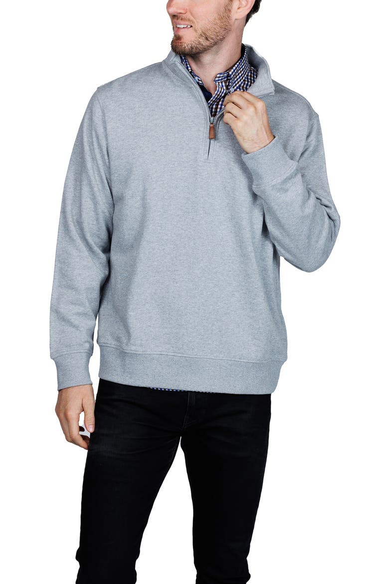 Fleece Quarter Zip Pullover, Alternate, color, GREY HEATHER