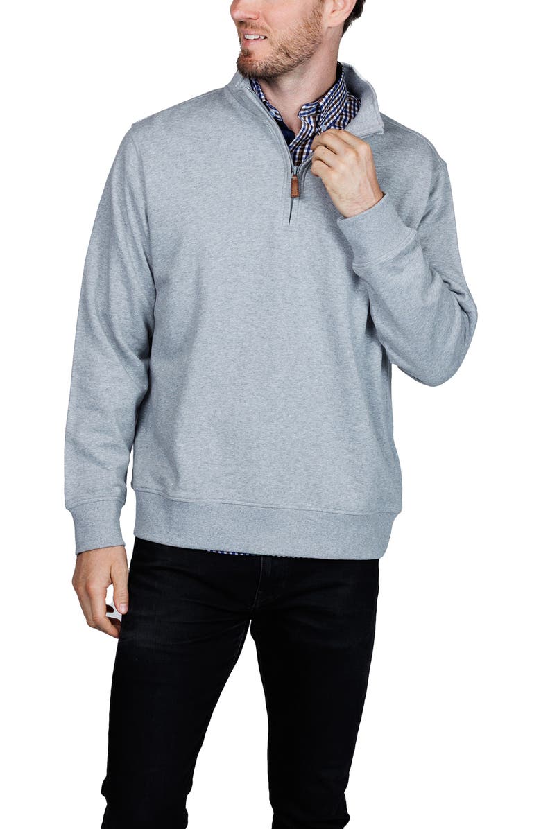 TailorByrd Fleece Quarter Zip Pullover, Alternate, color, Grey Heather
