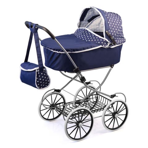 Classic Deluxe Pram Blue 
White Includes Shoulder Bag