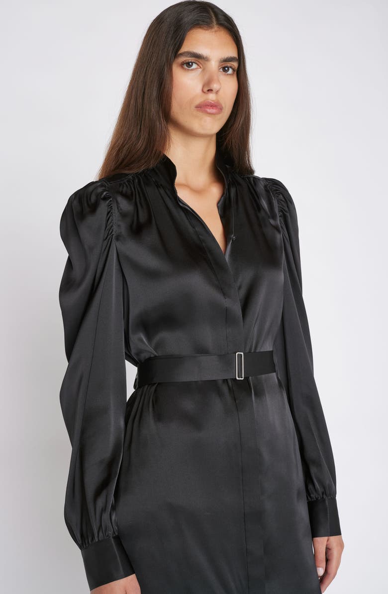 FRAME Gillian Belted Long Sleeve Silk Shirtdress, Alternate, color,