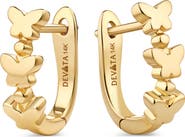 DEVATA Butterfly Hoop Earrings in 14K Gold