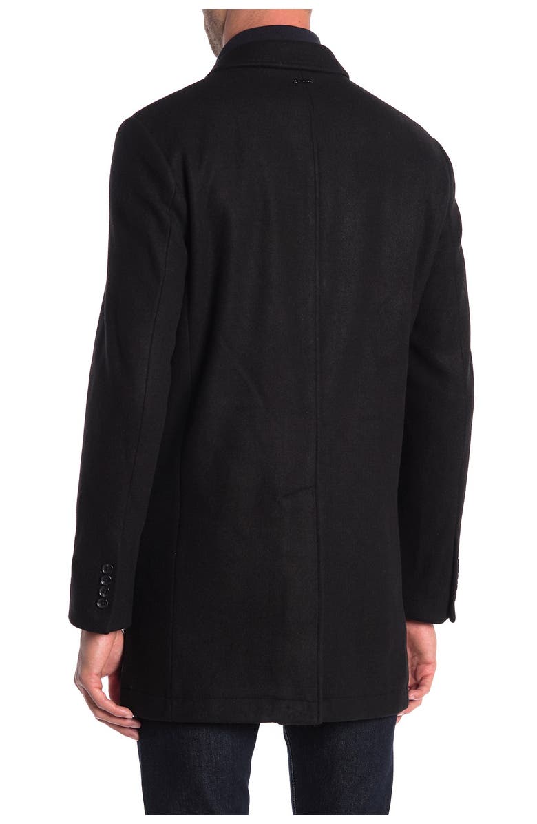 Michael Kors Ghent Felted Slim Fit Dickey Coat, Alternate, color, Black